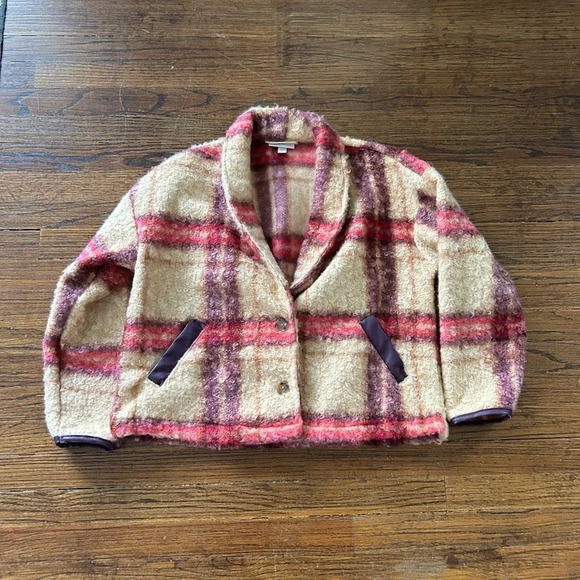 Jackets & Blazers - Knox Rose Burgundy Plaid Sweater Overcoat
